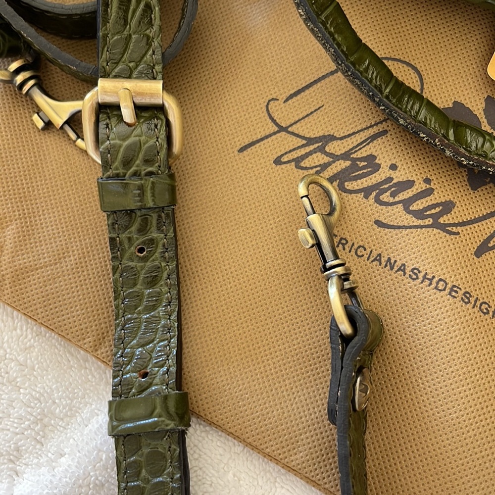 Patricia Nash Green Croc-Embossed Satchel - Picture 7 of 11